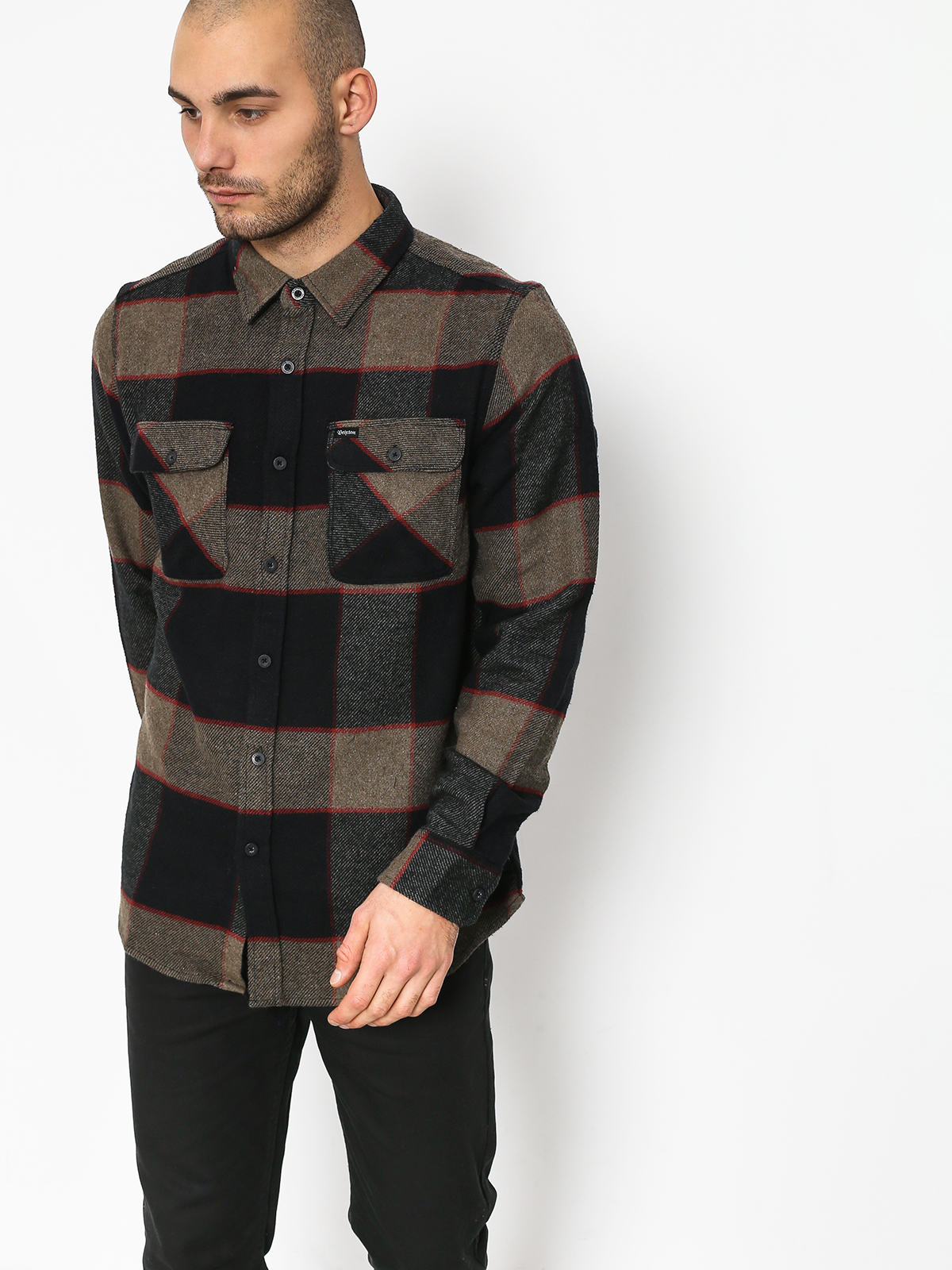 Koszula Brixton Bowery Ls (heather grey/charcoal)