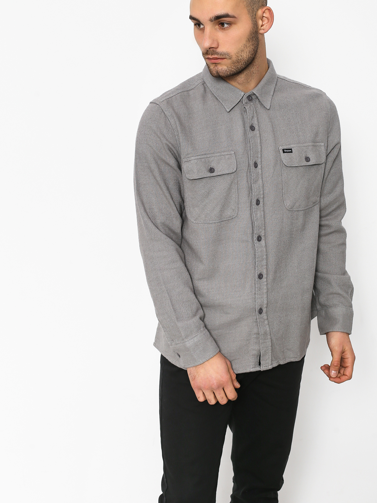 Koszula Brixton Bowery Solid Ls (grey)