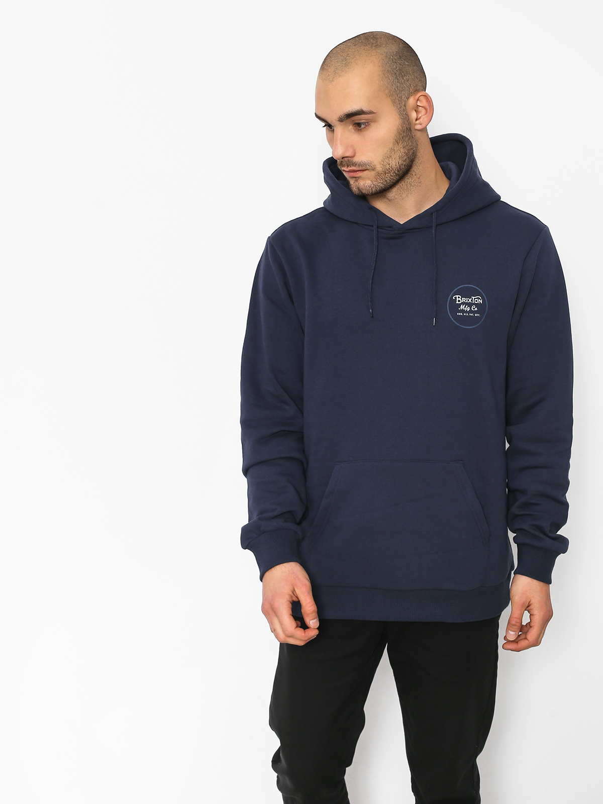 Bluza z kapturem Brixton Wheeler Intl HD (washed navy)