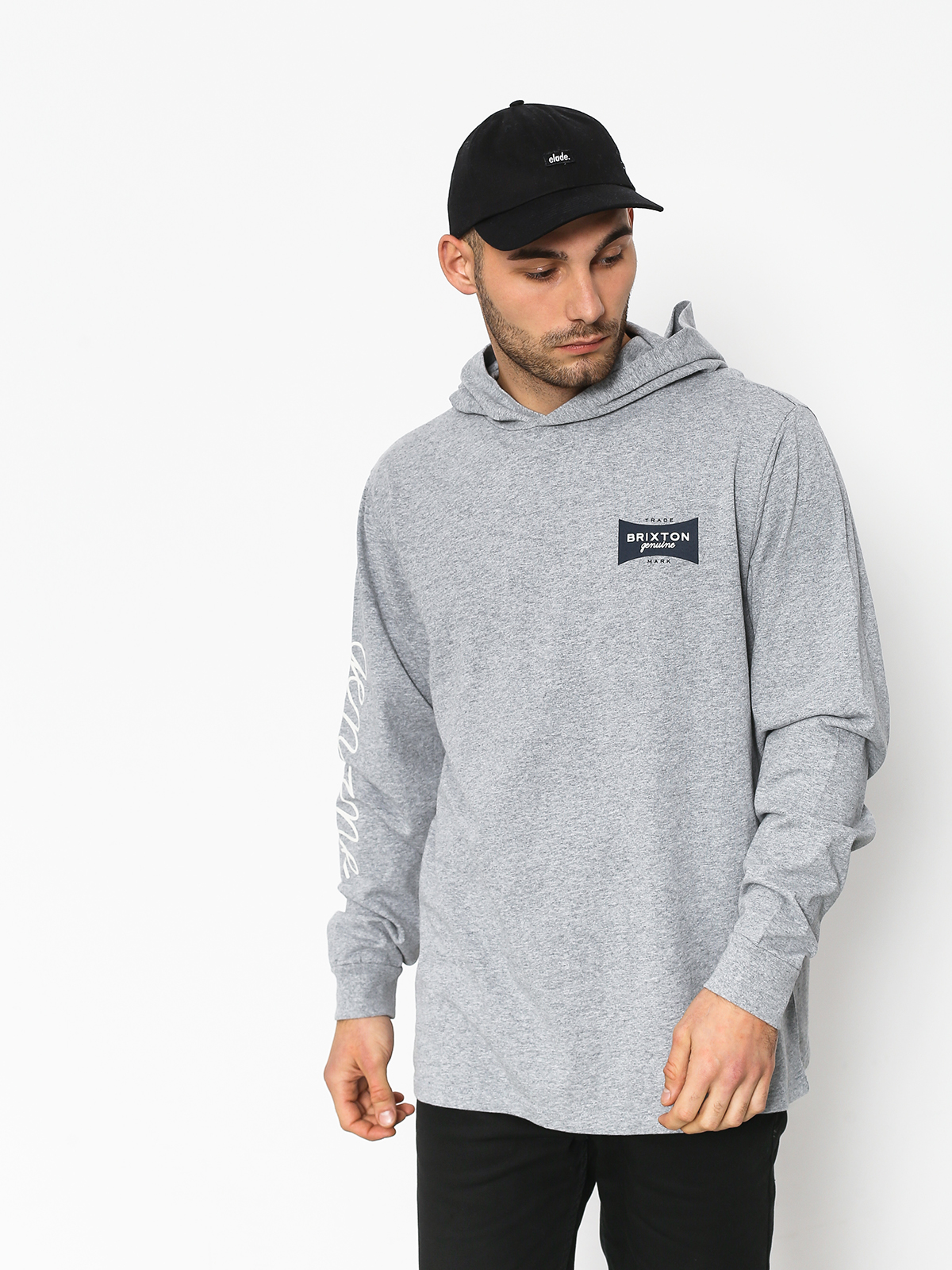 Bluza z kapturem Brixton Ramsey Sv II HD (heather grey)