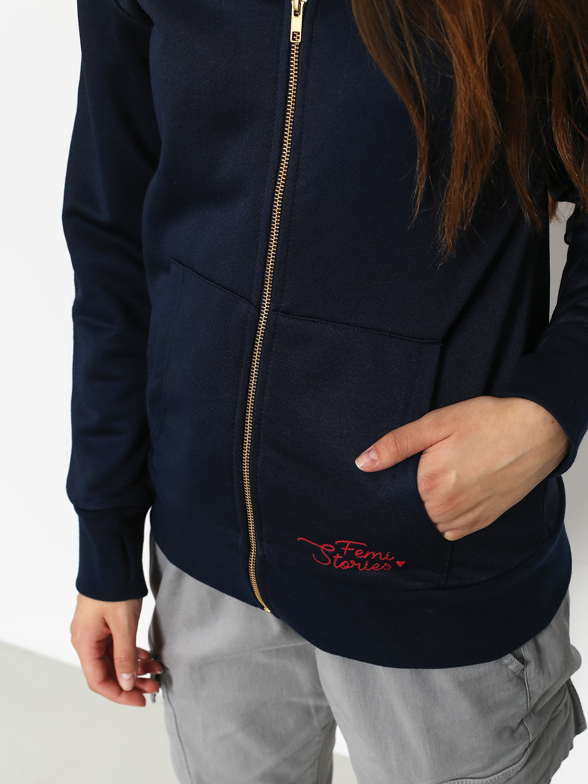 Bluza z kapturem Femi Stories Lisna ZHD Wmn (nvy)