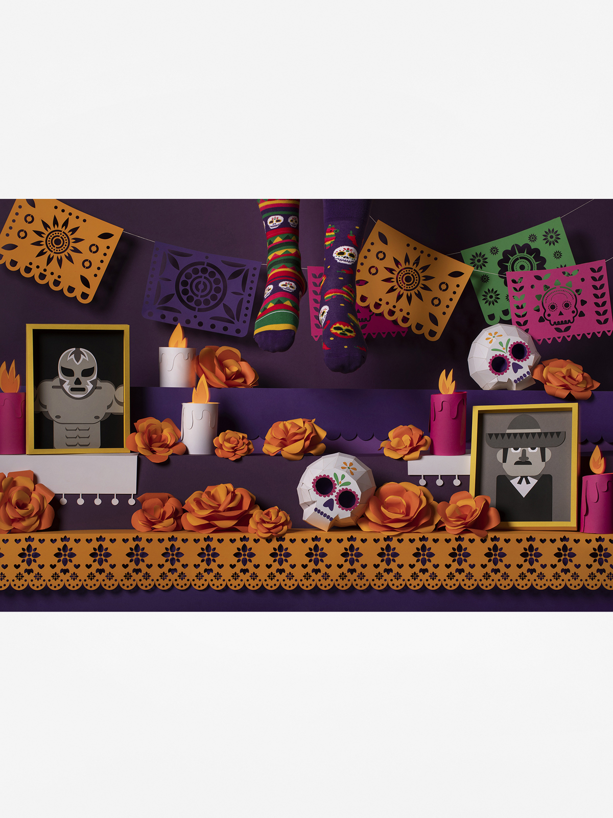 Skarpetki Many Mornings Fiesta Mexicana (violet)